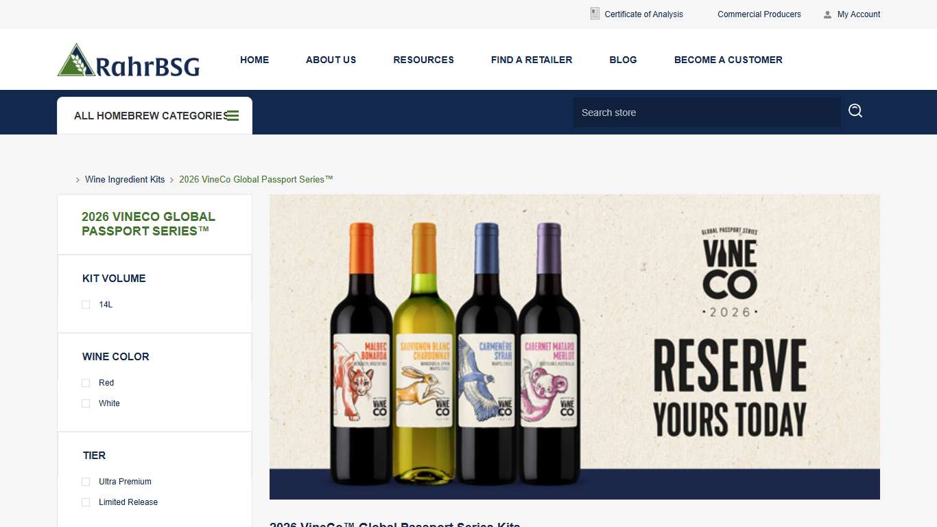 2026 VineCo Global Passport Series™ | Welcome | RahrBSG | Wholesale Brewing Supplies For Homebrew