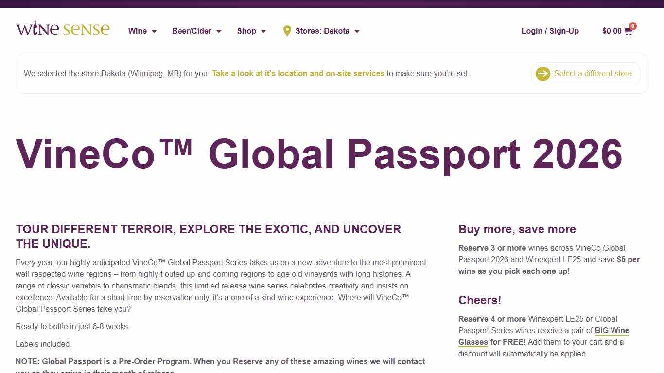 VineCo™ Global Passport 2026 | Wine Sense