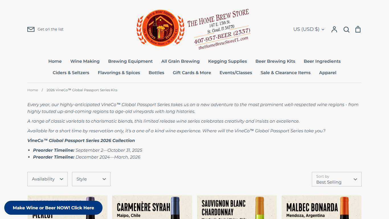 2026 VineCo™ Global Passport Series Kits – The Homebrew Store