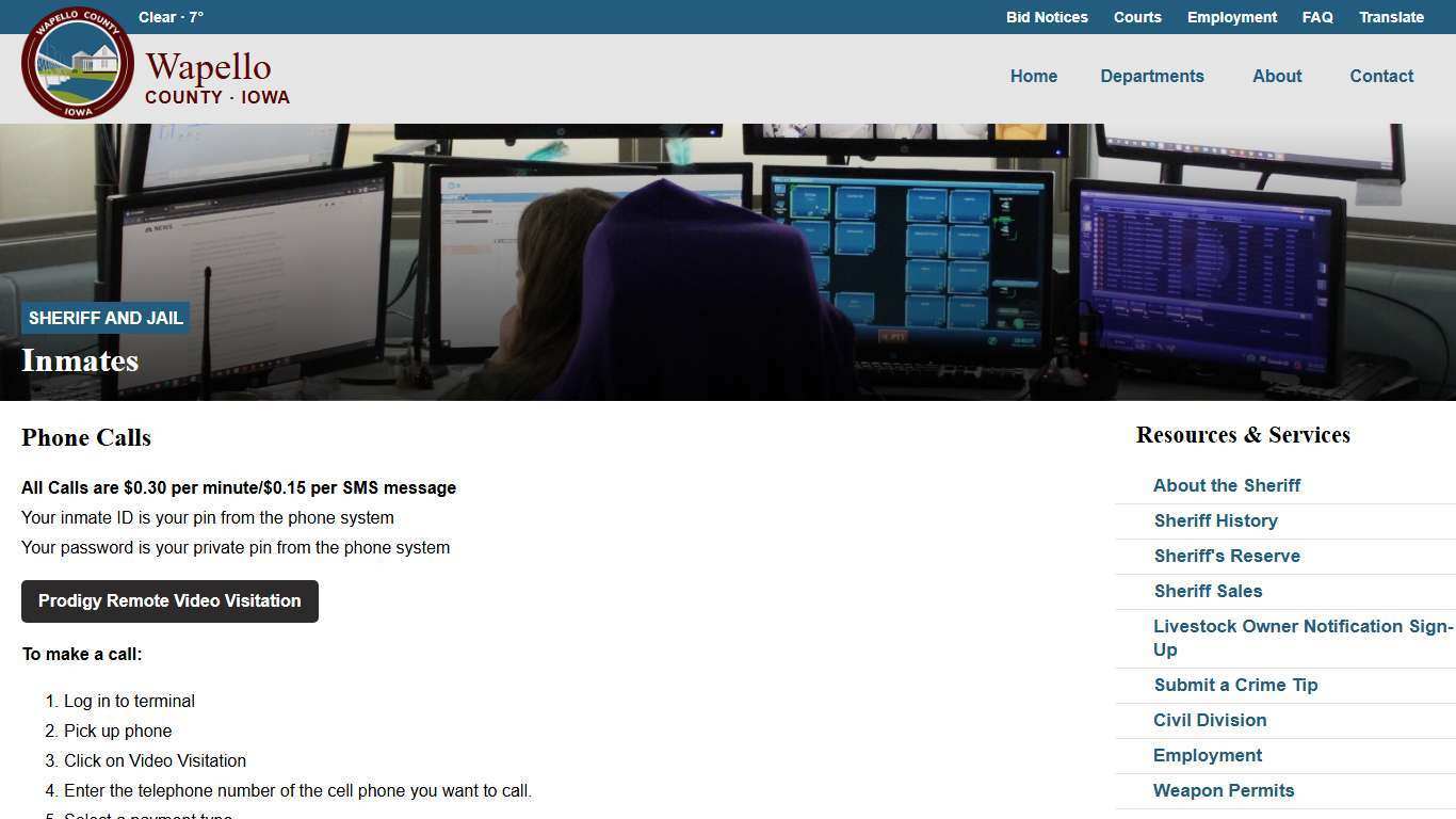 Inmates & VINE - Sheriff and Jail - Wapello County, Iowa